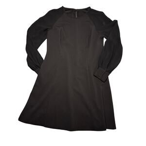 Calvin Klein Long Sleeve Classic Little Black Dress Women's L Midi RN 54163